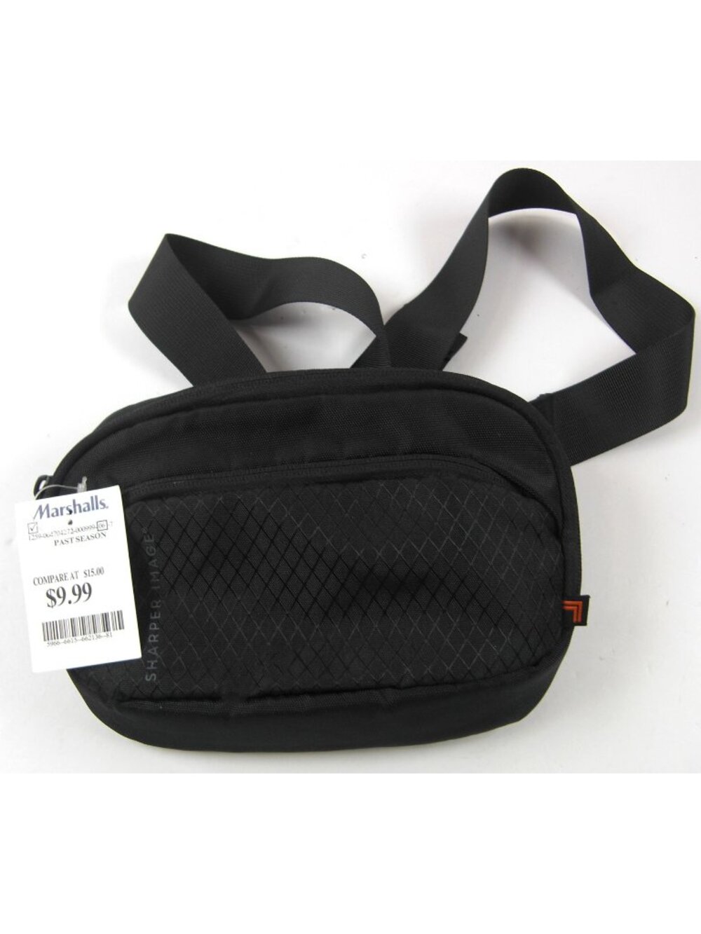 Sharper image Black Small Phone Crossbody Sling Bag, Zip Closure, Adjustable Str